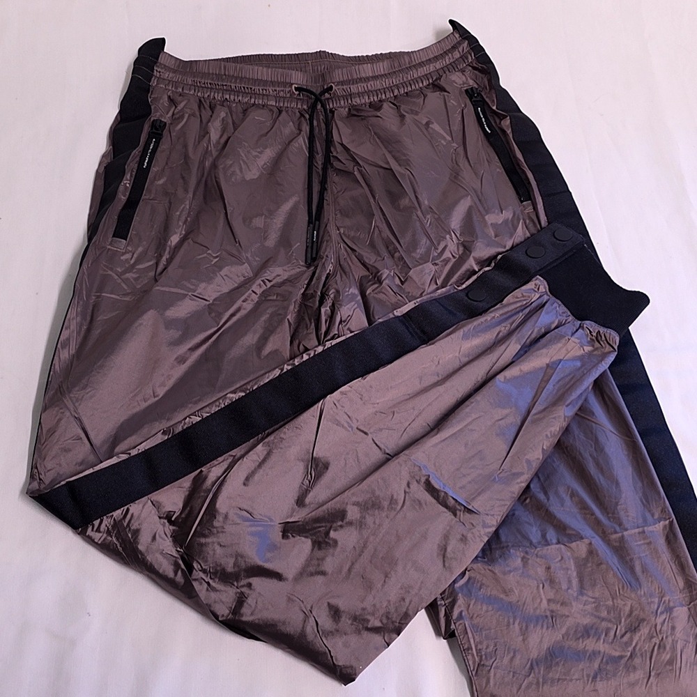 Athleta Allyson Felix Track Pants Women S Tall Metallic Taupe Lined Jogger Gym